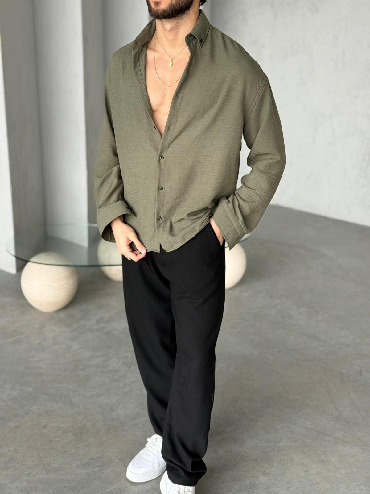 Shirt Oversize - Haki | Sel.02