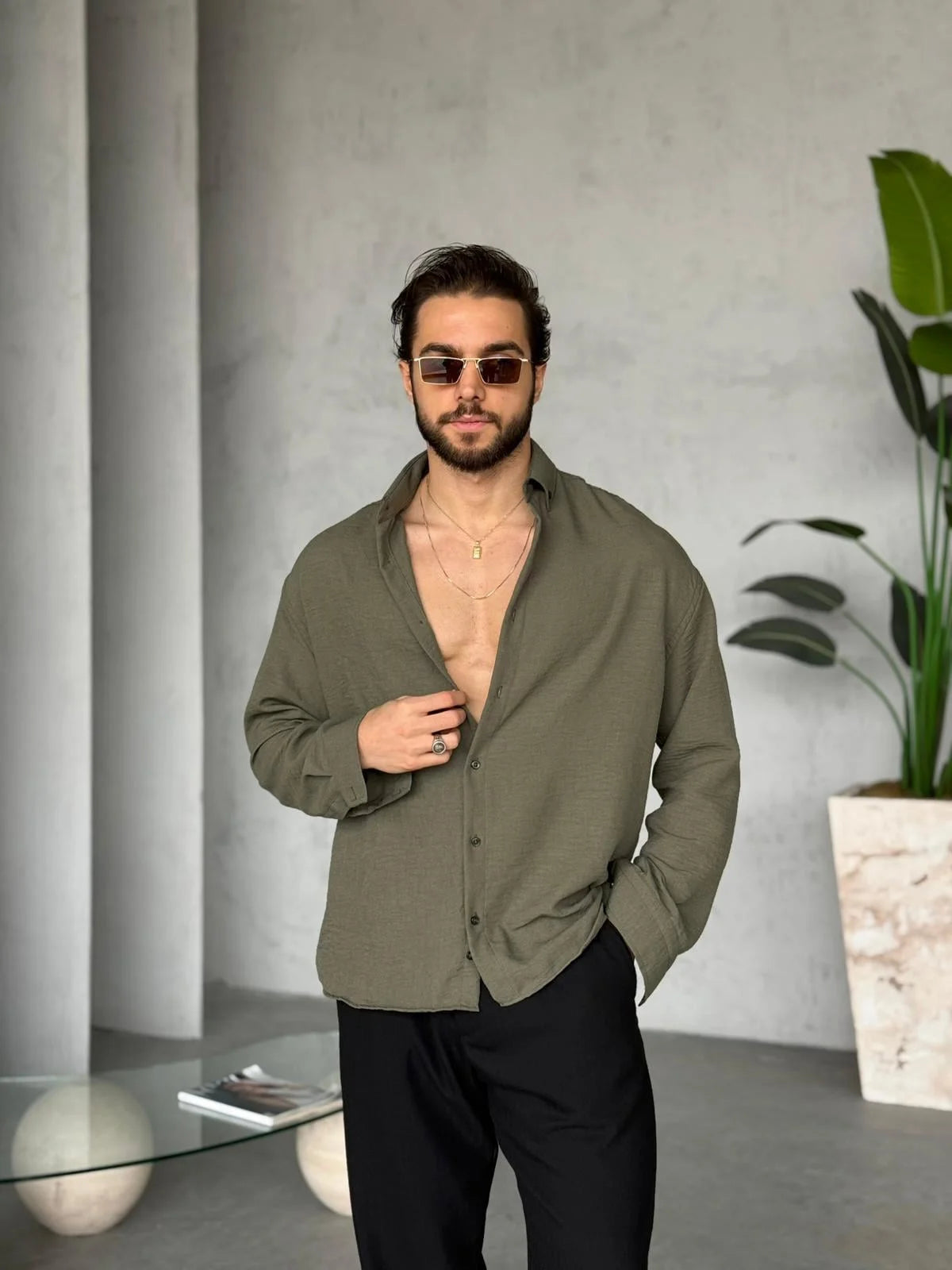 Shirt Oversize - Haki | Sel.02
