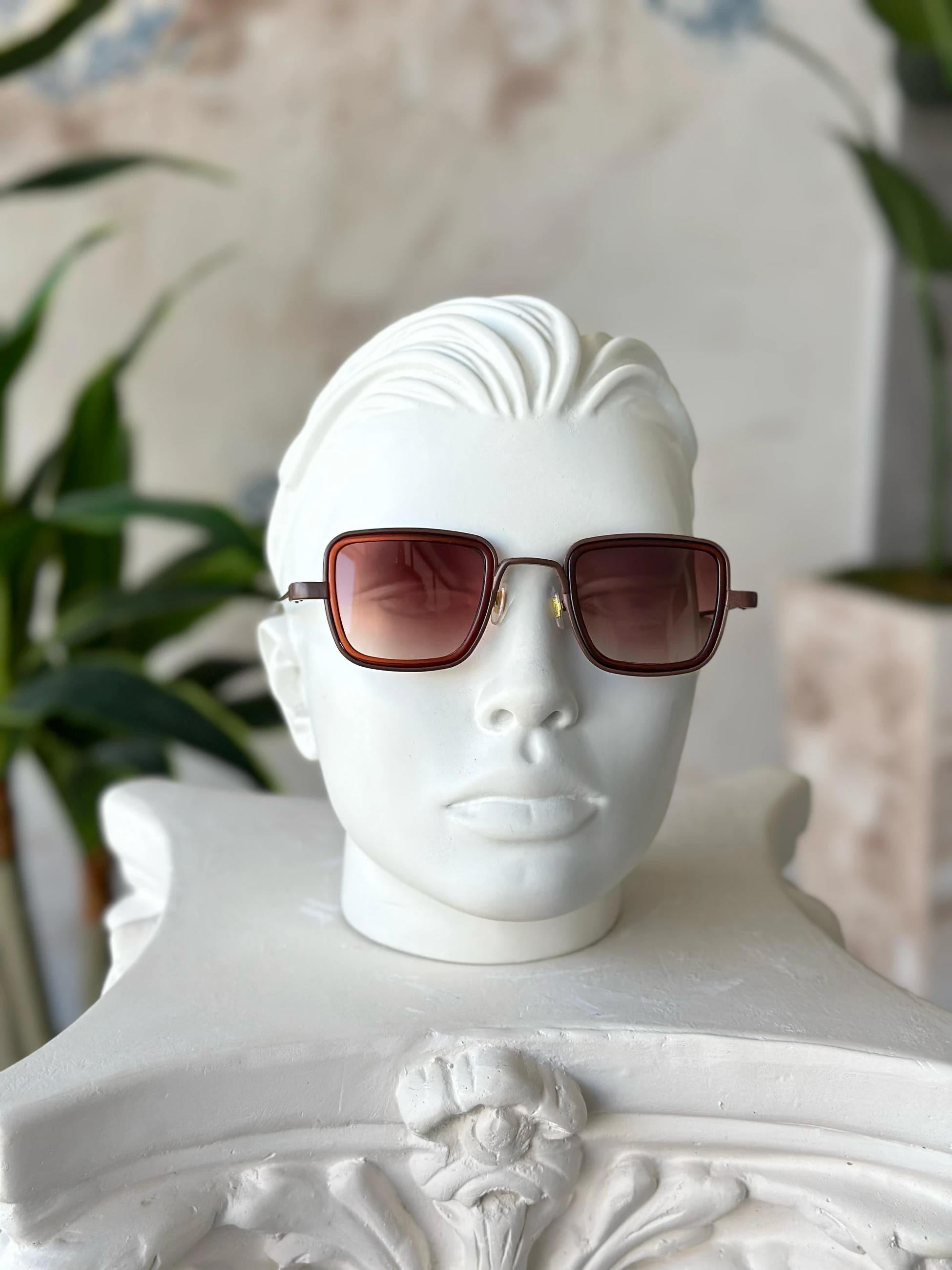 Brown Lens Steel Frame Sunglasses | G106