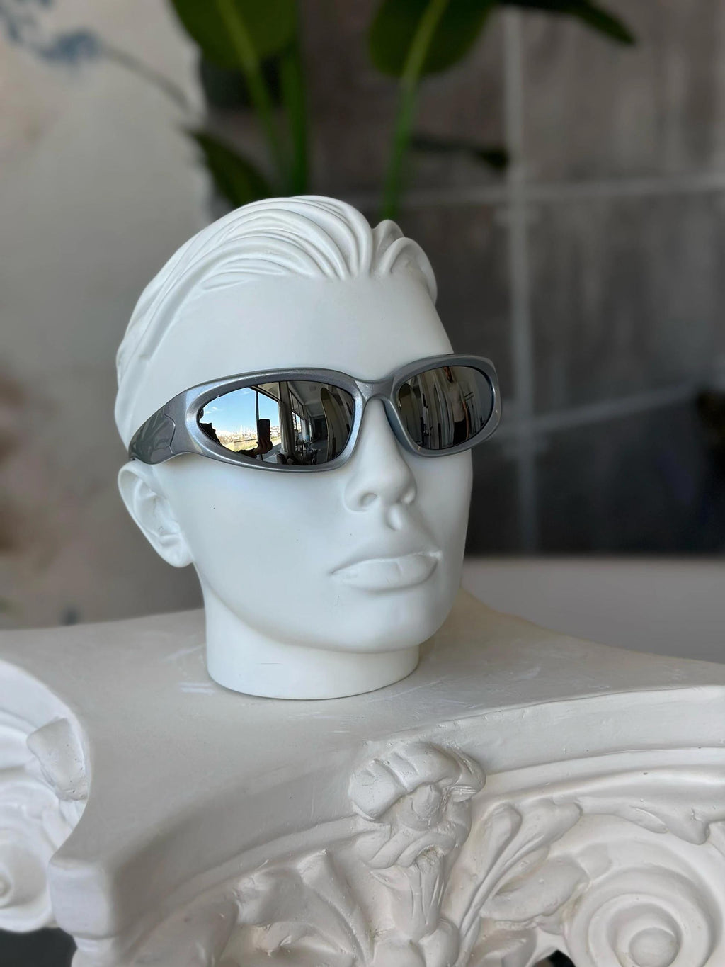 G115 Mirrored Lens Grey Frame Sunglasses