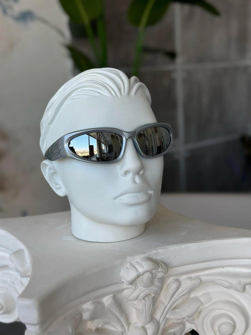 G115 Mirrored Lens Grey Frame Sunglasses