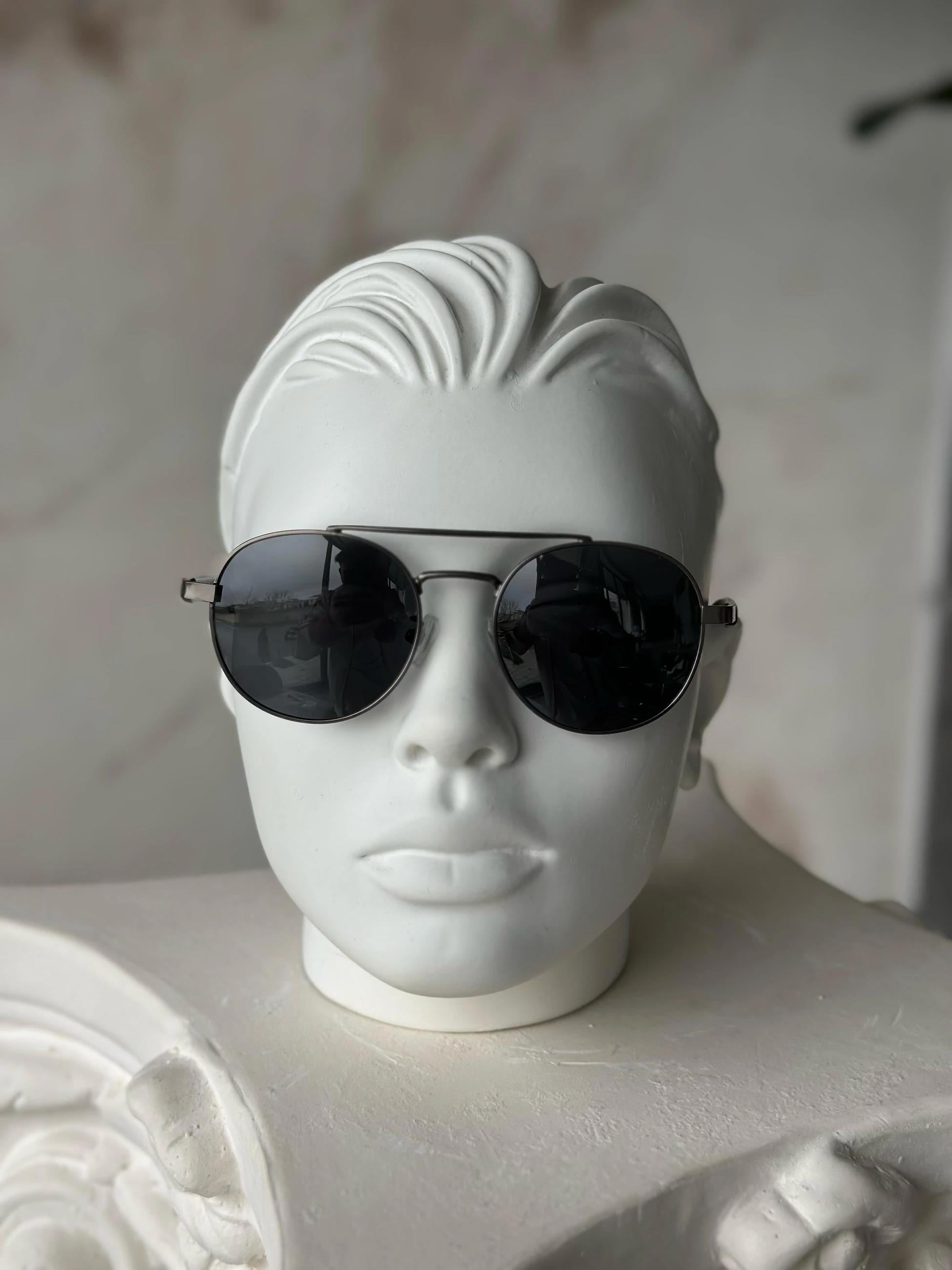 G166 Polarized Black Lens Steel Frame Sunglasses