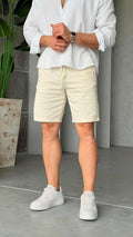 Basic Gabardine Shorts - Cream