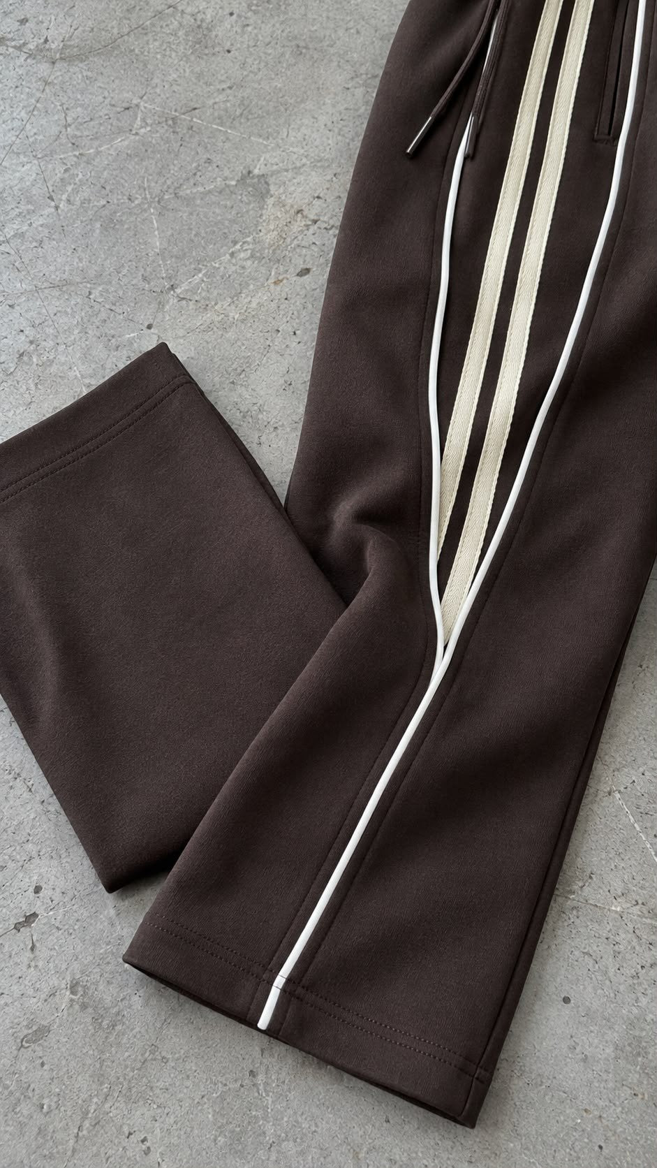 Striped Boyfriend Tracksuit Pants – Brown