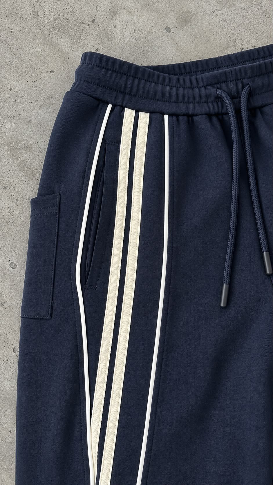 Striped Boyfriend Tracksuit Pants – Navy
