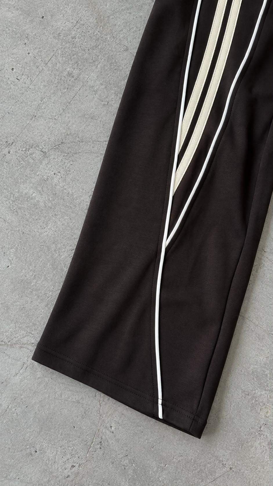 Striped Boyfriend Tracksuit Pants – Black