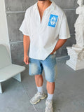 Infinity Blue Oversize Shirt - White