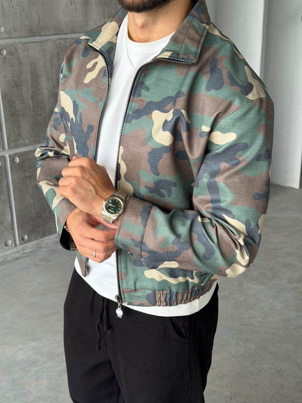 Camouflage Zip-Up Jacket