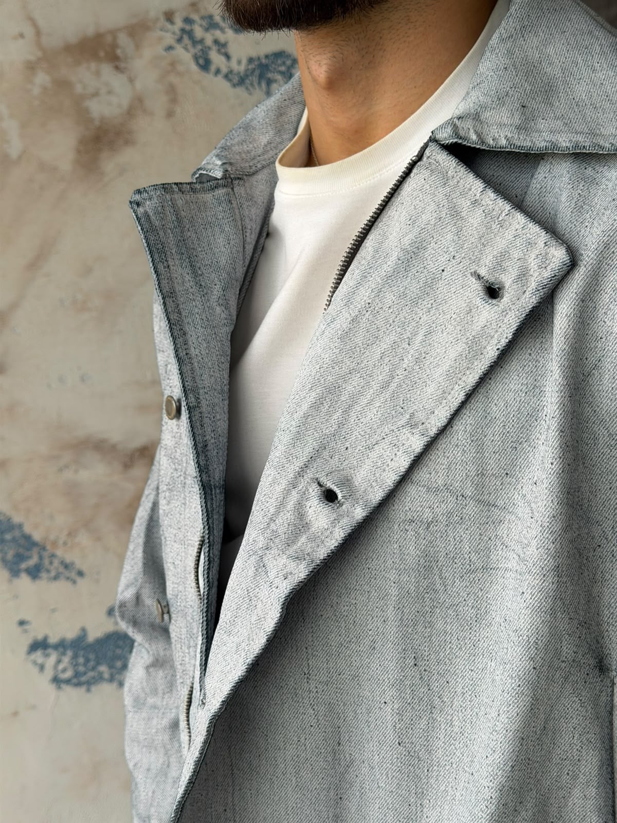 Oversized Belt Detail Denim Jacket