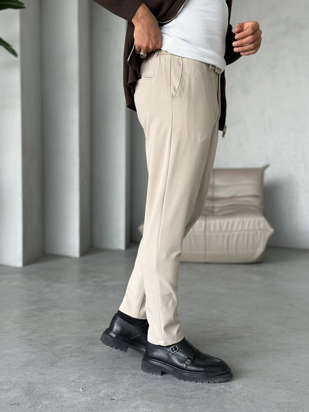 Pantolona Slim - Bej