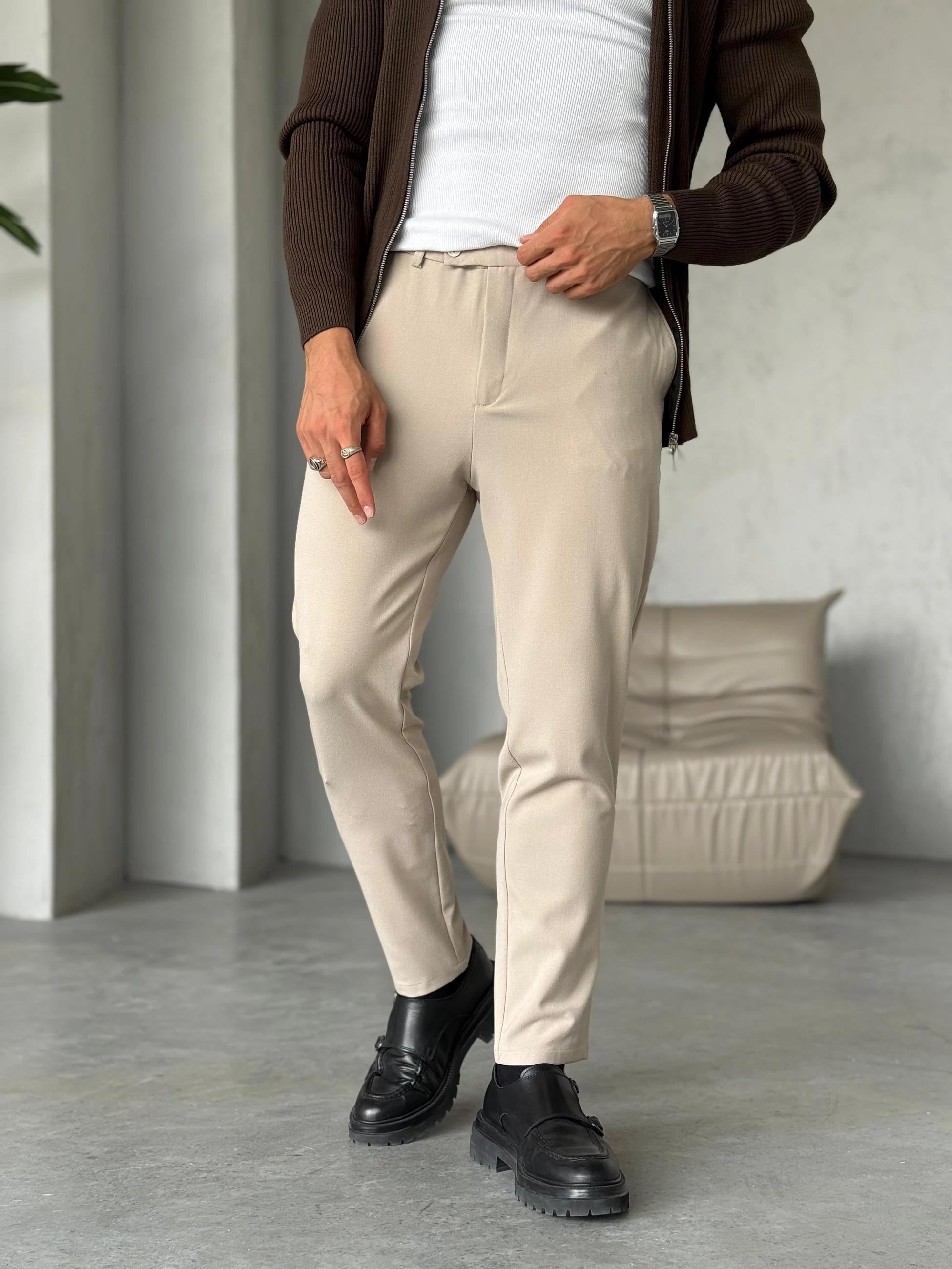 Pantolona Slim - Bej