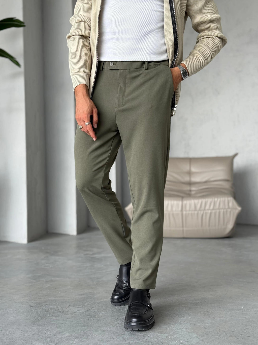 Pantolona Slim - Haki