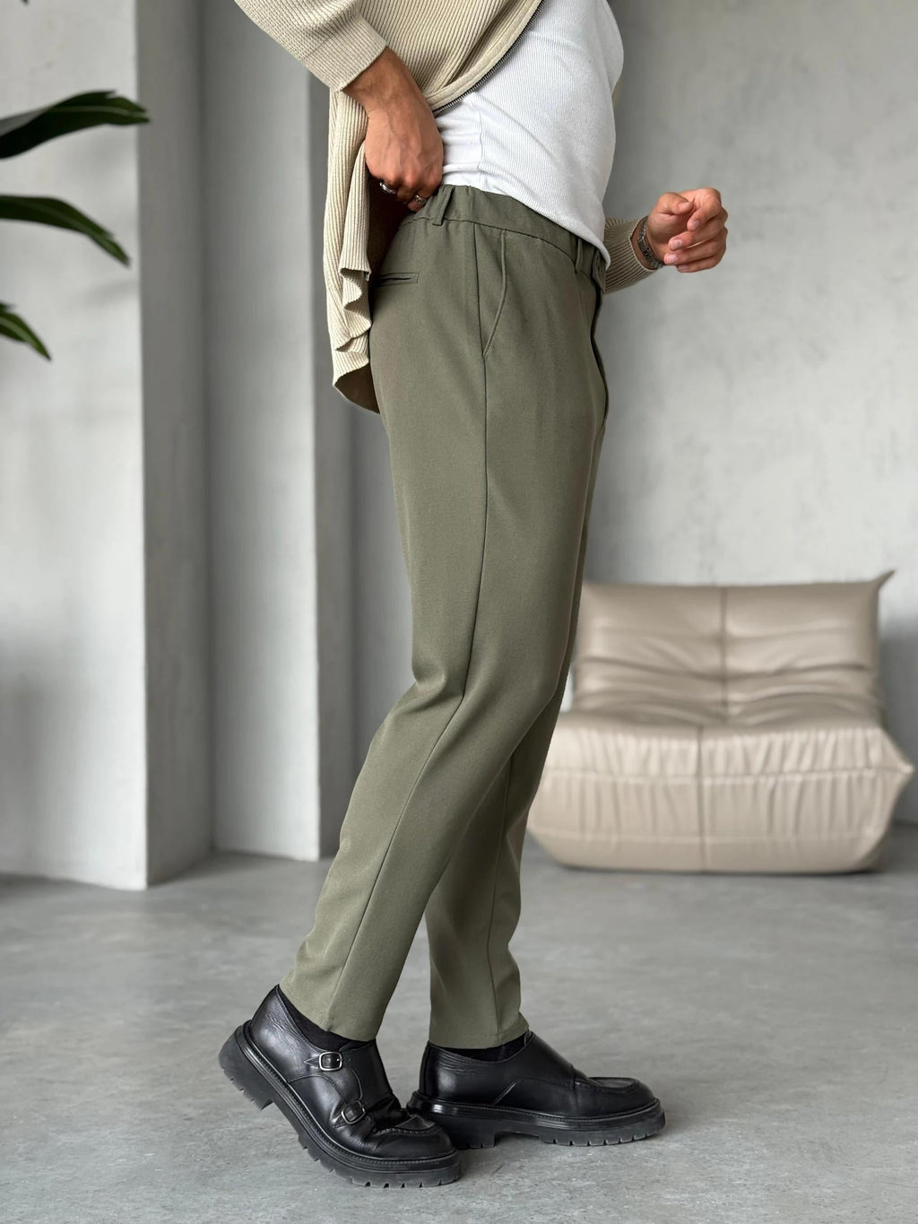 Pantolona Slim - Haki