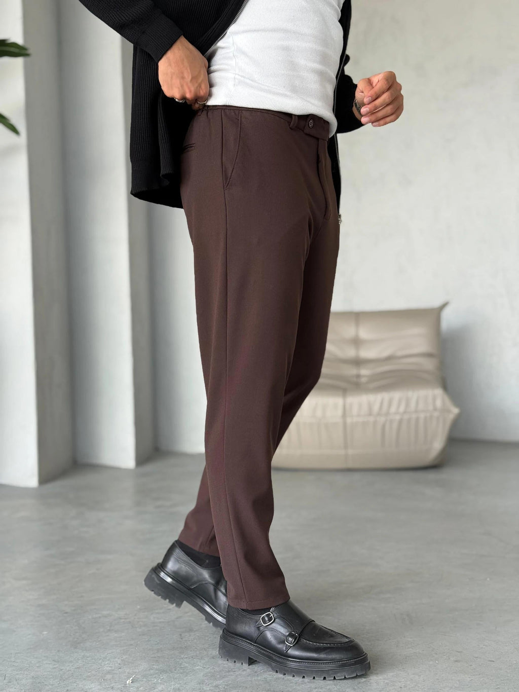 Pantolona Slim - Kahve