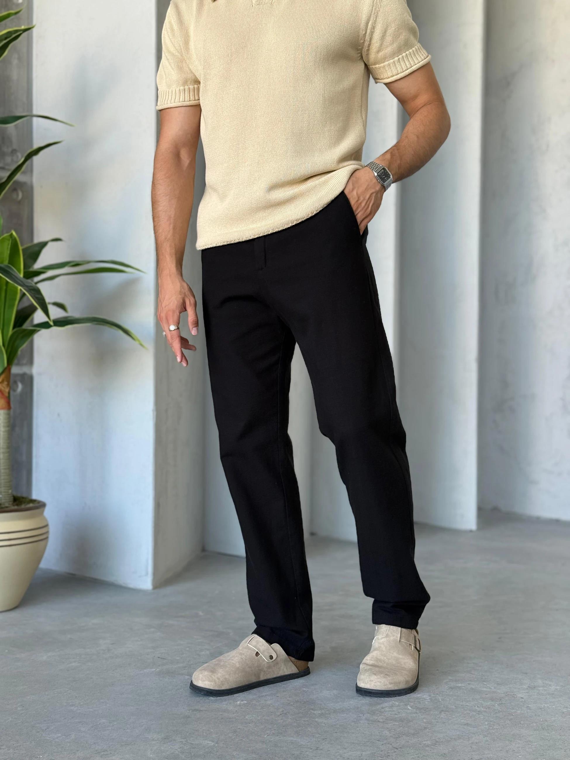 Linen Trousers - Black