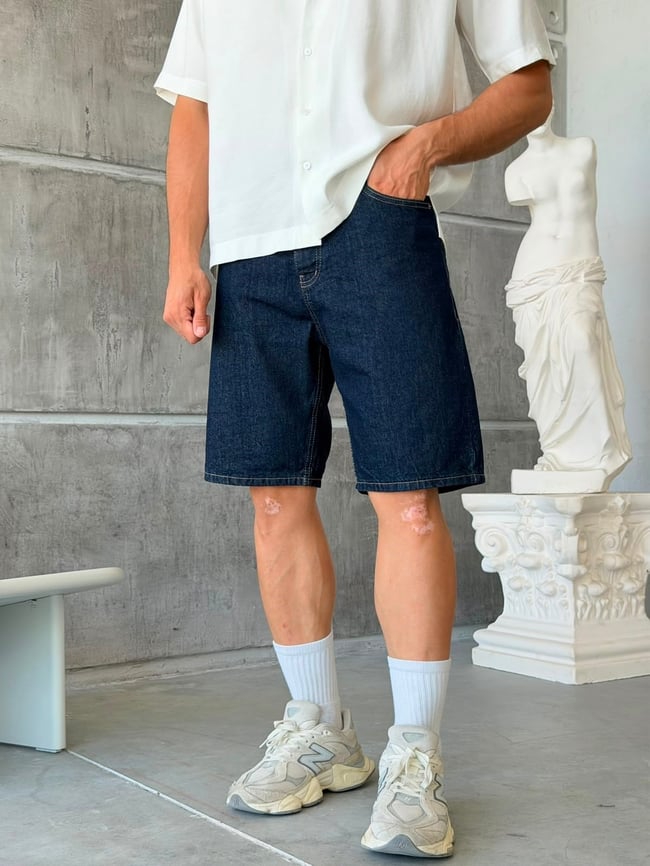 Dark Navy Washed Shorts