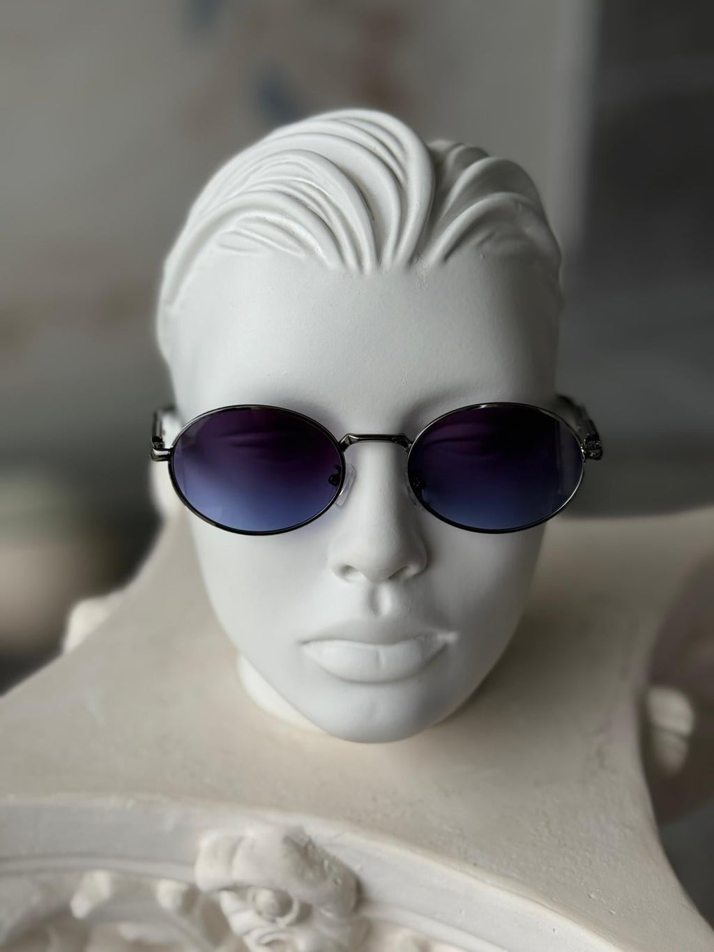 Blue Lens Steel Frame Sunglasses