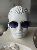 Blue Lens Steel Frame Sunglasses