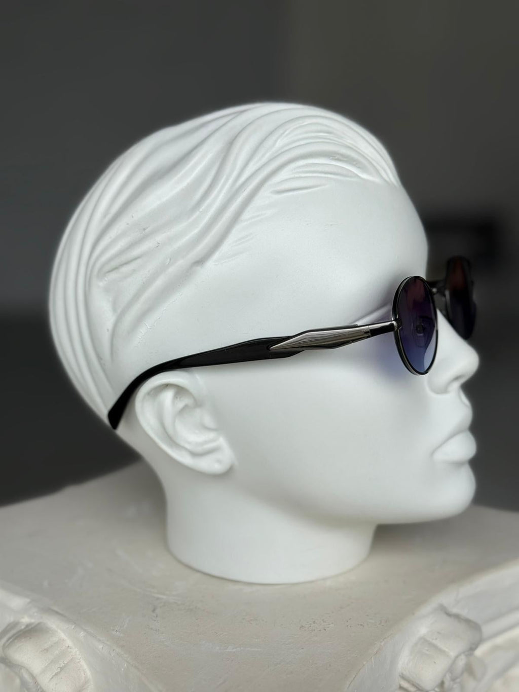 Blue Lens Steel Frame Sunglasses