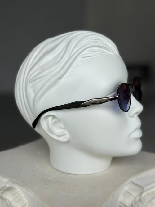 Blue Lens Steel Frame Sunglasses