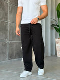 Minimal Design Double Face Baggy Tracksuit – Black