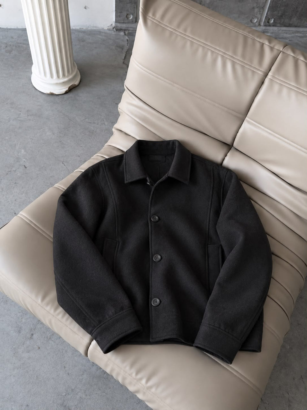 Old Money Buttoned Wool-Blend Jacket - BLACK