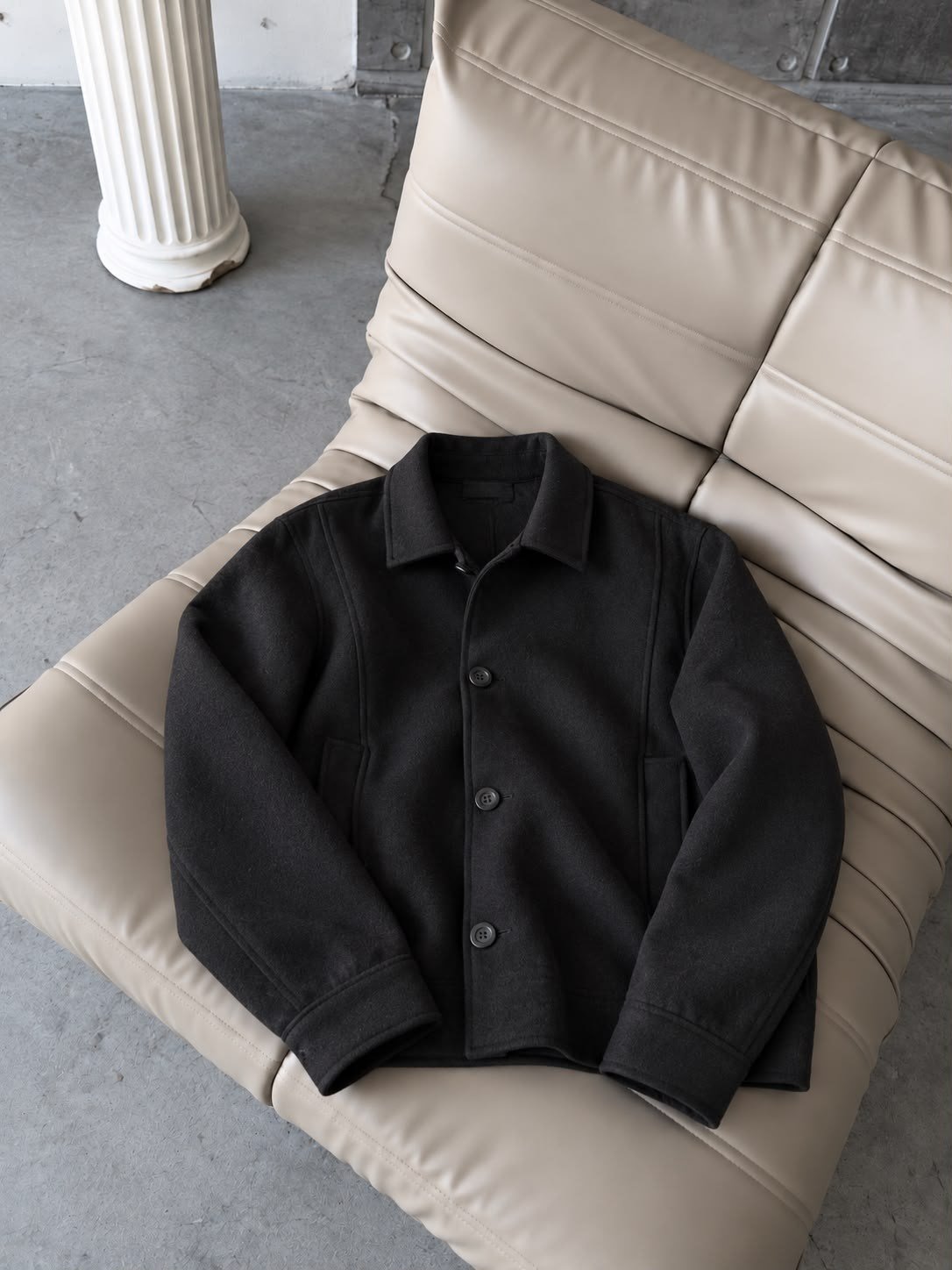 Old Money Buttoned Wool-Blend Jacket - BLACK