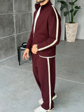 Striped Zip-Up Tracksuit – Bordo