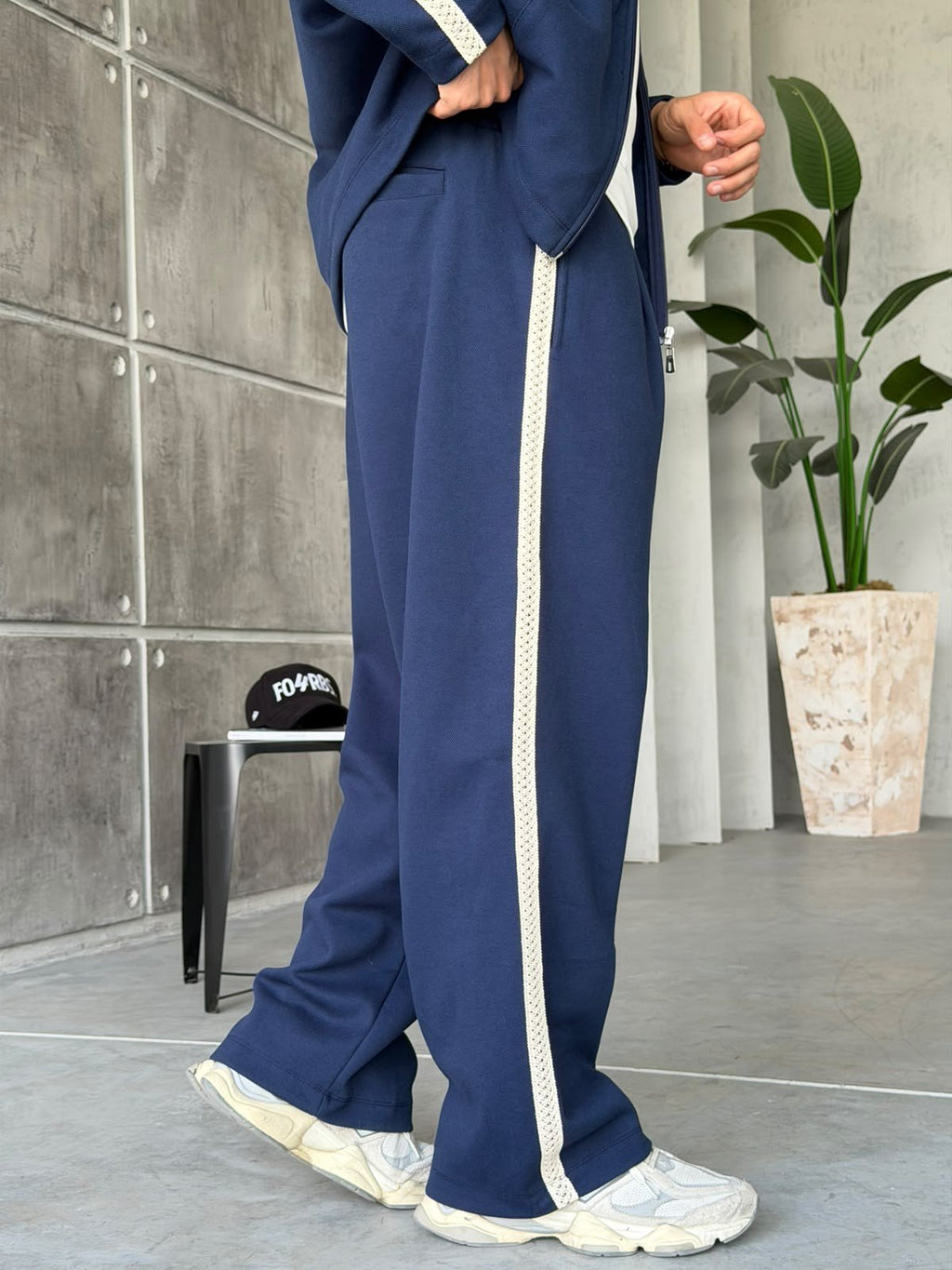 Striped Zip-Up Tracksuit – Blue
