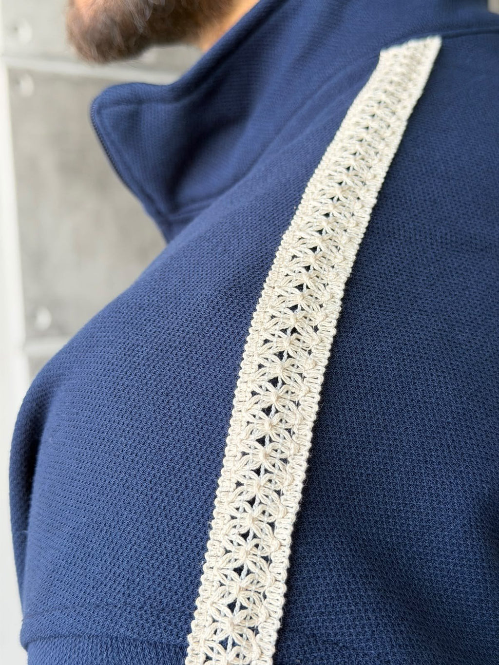 Striped Zip-Up Tracksuit – Blue