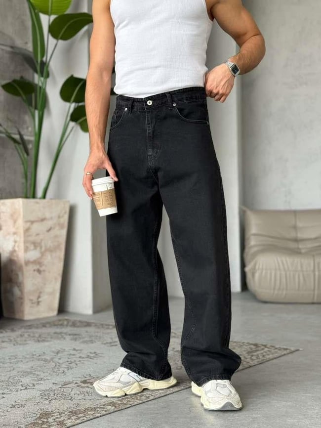 Skater Fit Black Washed Jeans