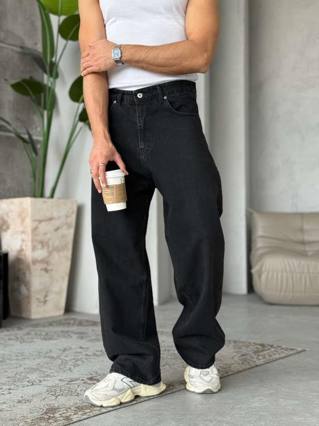 Skater Fit Black Washed Jeans