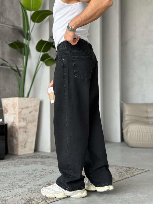 Skater Fit Black Washed Jeans