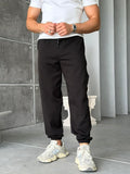 Elastic Waist Double Face Tracksuit – Black