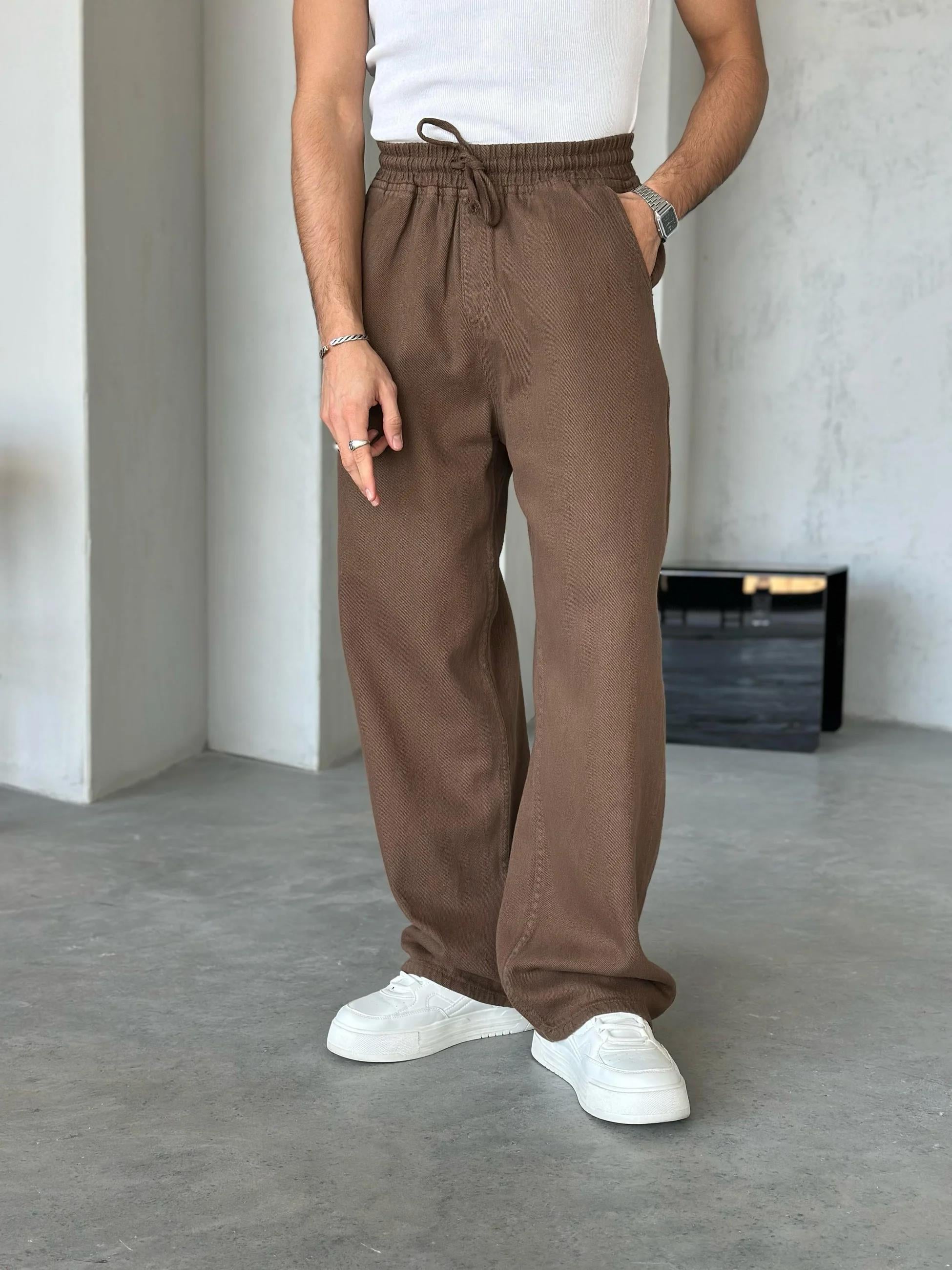 Gabardine Baggy Pants - Brown | PNT.010
