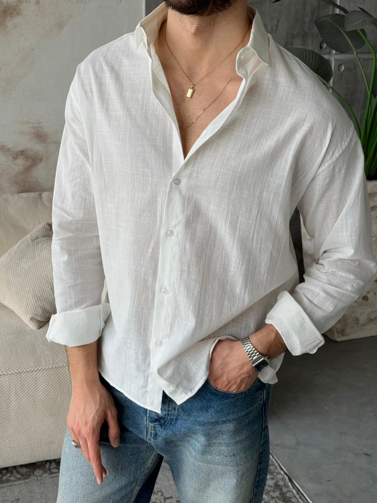 Soft Texture Shirt - White | GML.019