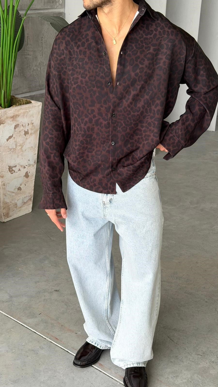Dark Leopard Oversize Shirt | GML.018