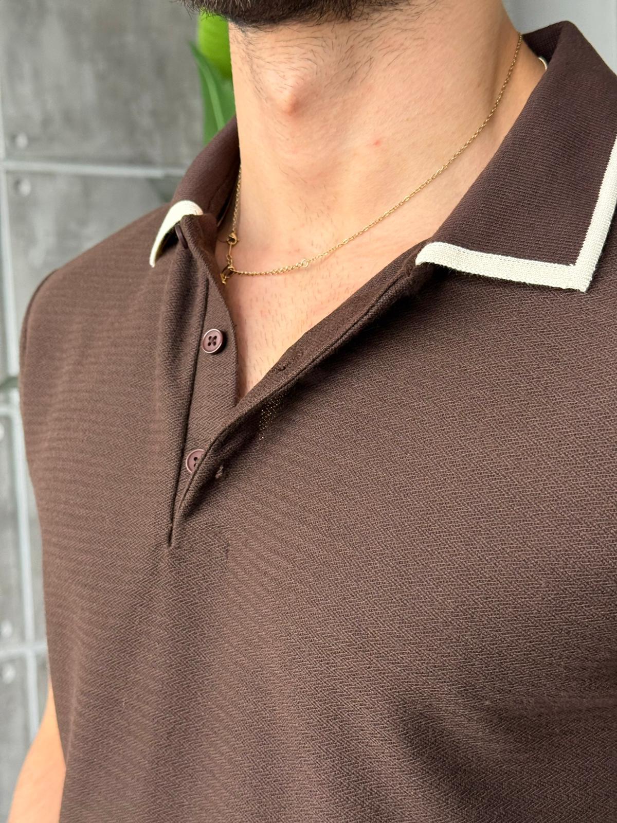 T-shirt Polo - Brown | TST.04
