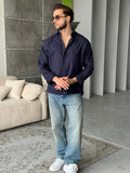 Soft Texture Shirt - Navy Blue | GML.019