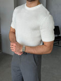 Contrast Knit T – White | TST.020
