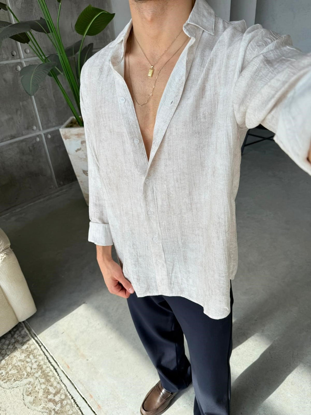 Patterned Modal  Shirt  | GML.017