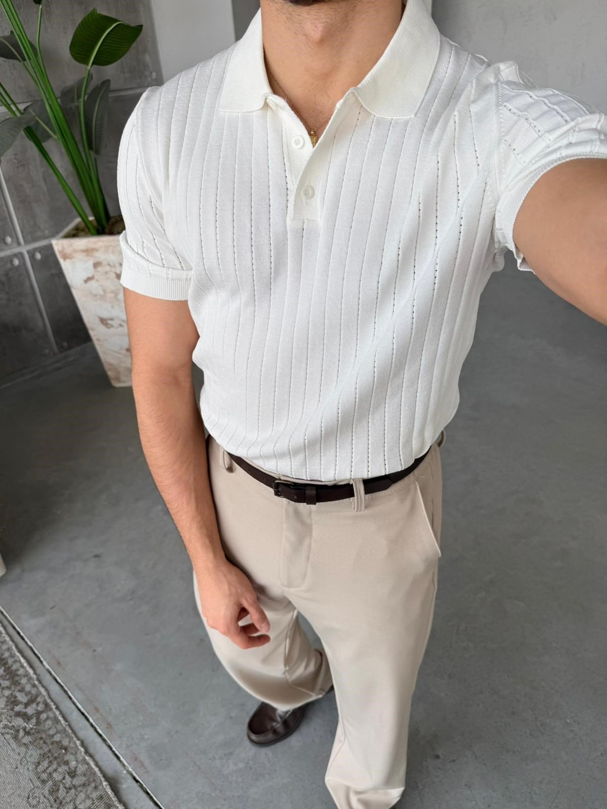 Polo Knit – White | TST.019