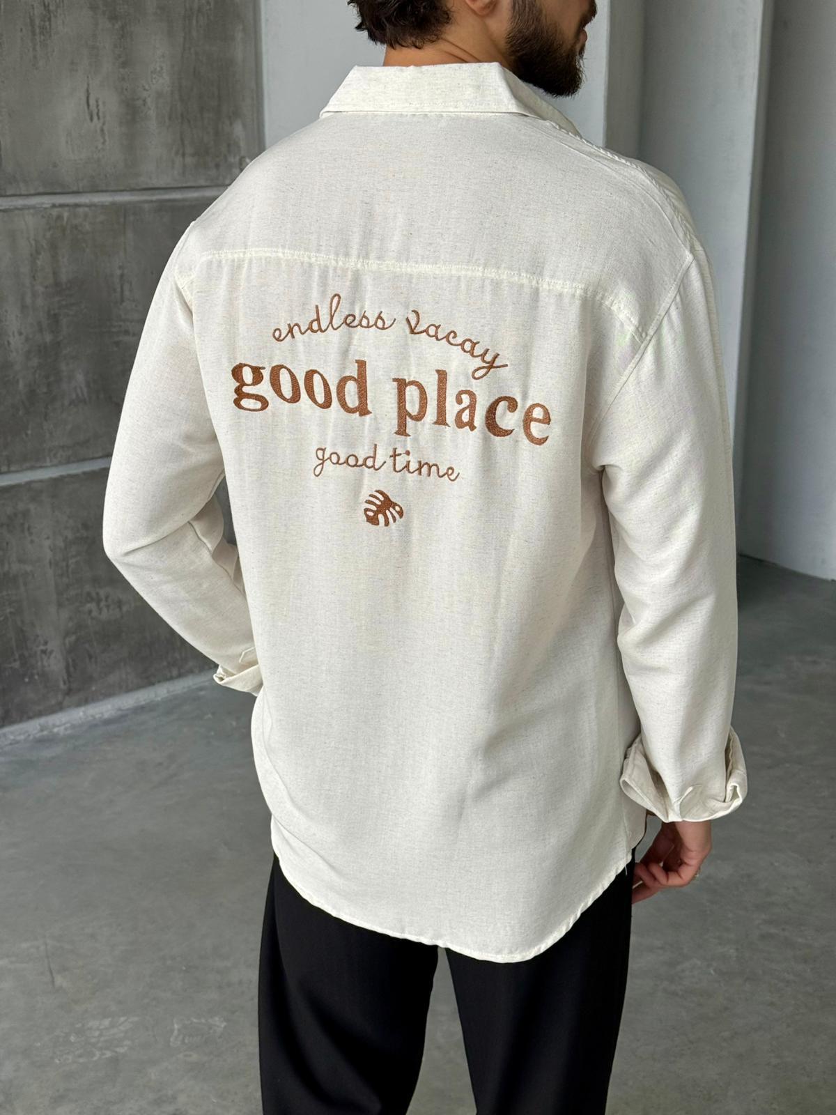 Linen Oversize Shirt - Natural White | GML.013