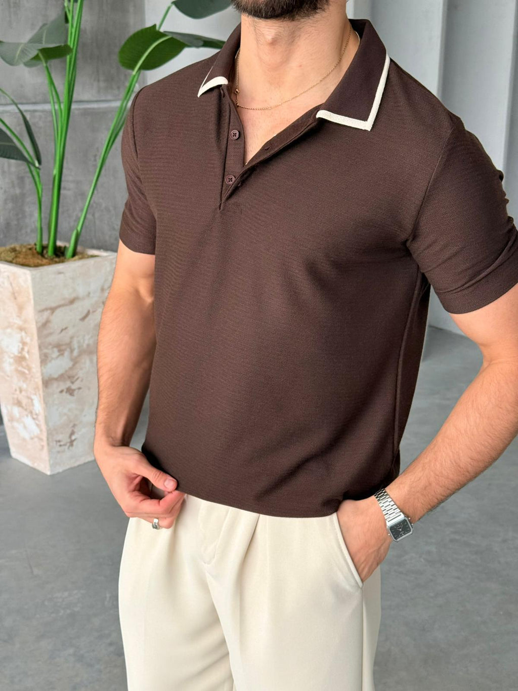 T-shirt Polo - Brown | TST.04