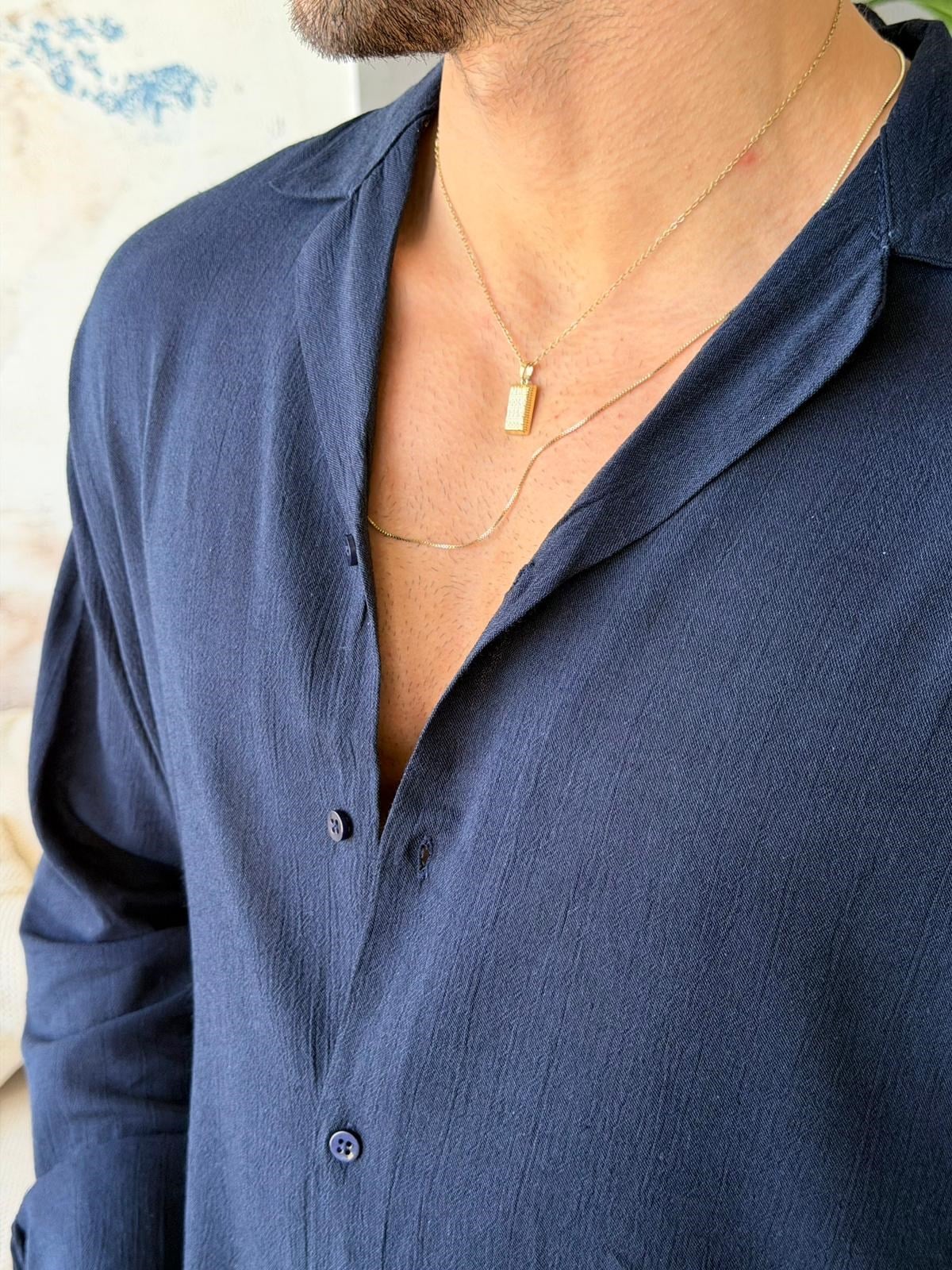 Camp Collor Shirt - Navy Blue | GML.017