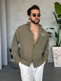 Linen Oversize Shirt - Kahki | GML.013