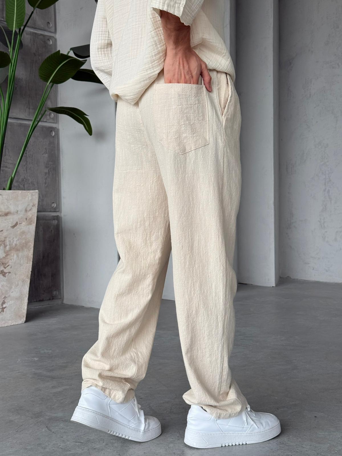 Linen Baggy Pants G -Cream | PNT.09