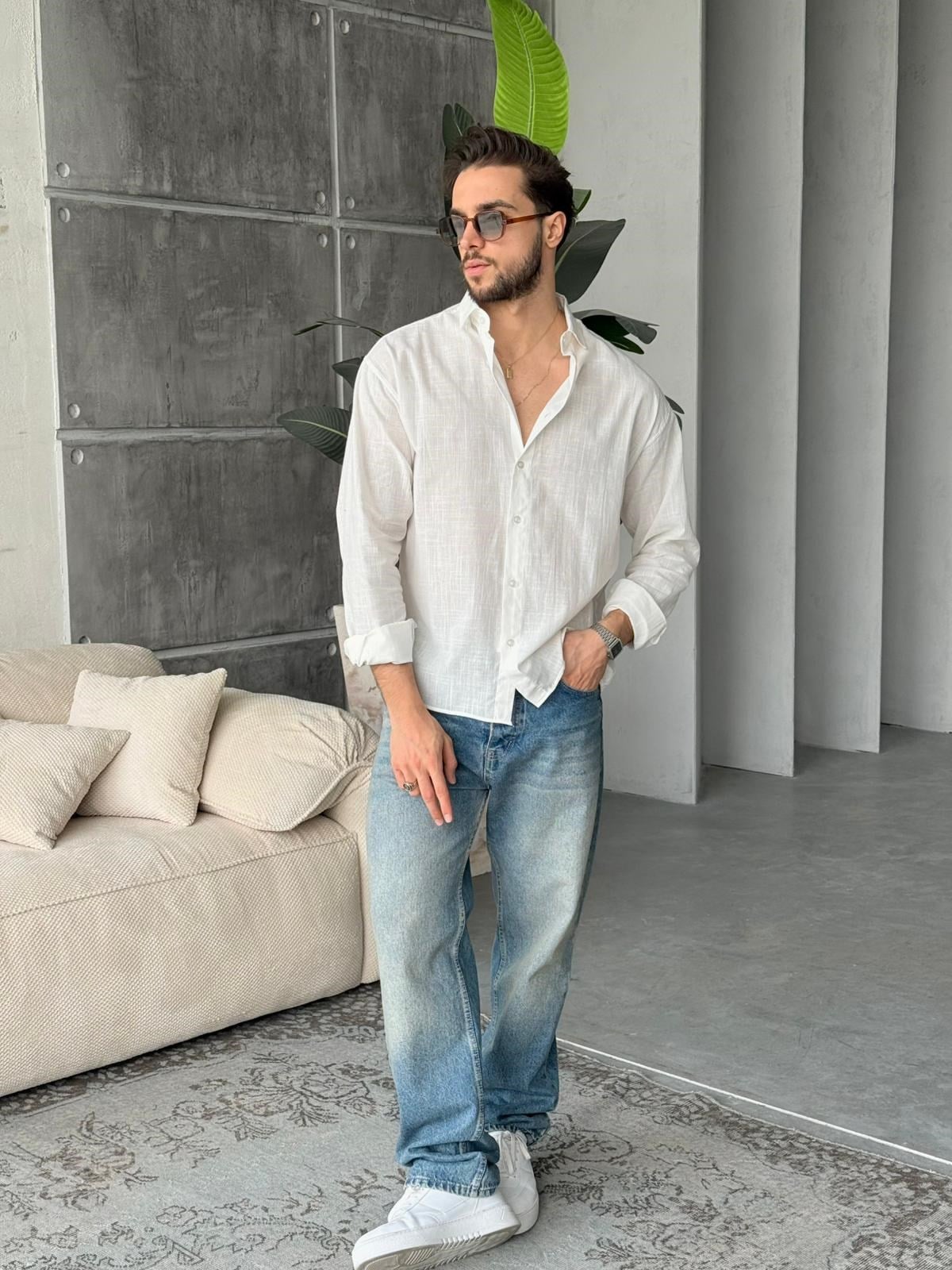 Soft Texture Shirt - White | GML.019