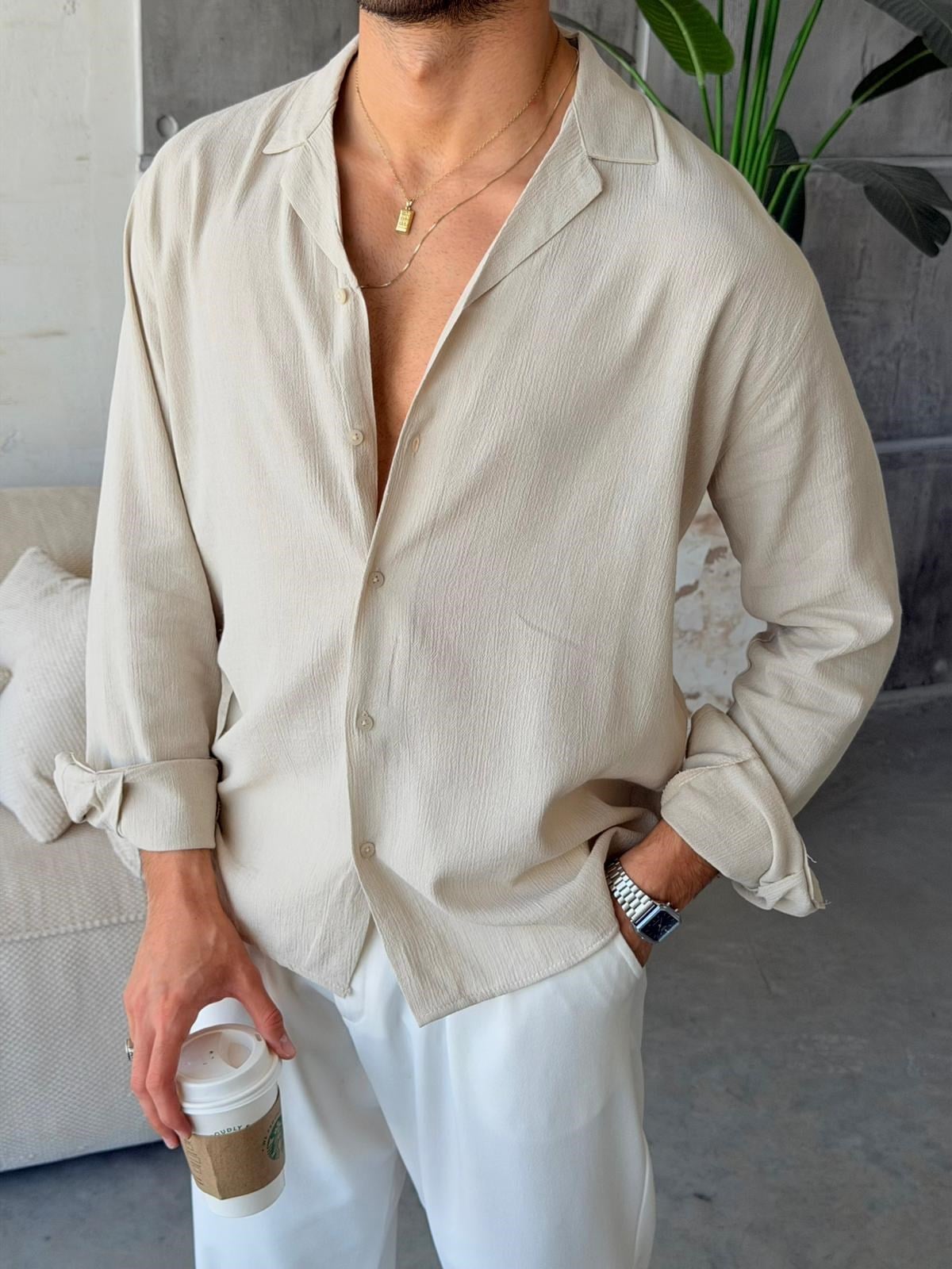 Collor Camp Shirt - Stone | GML.017