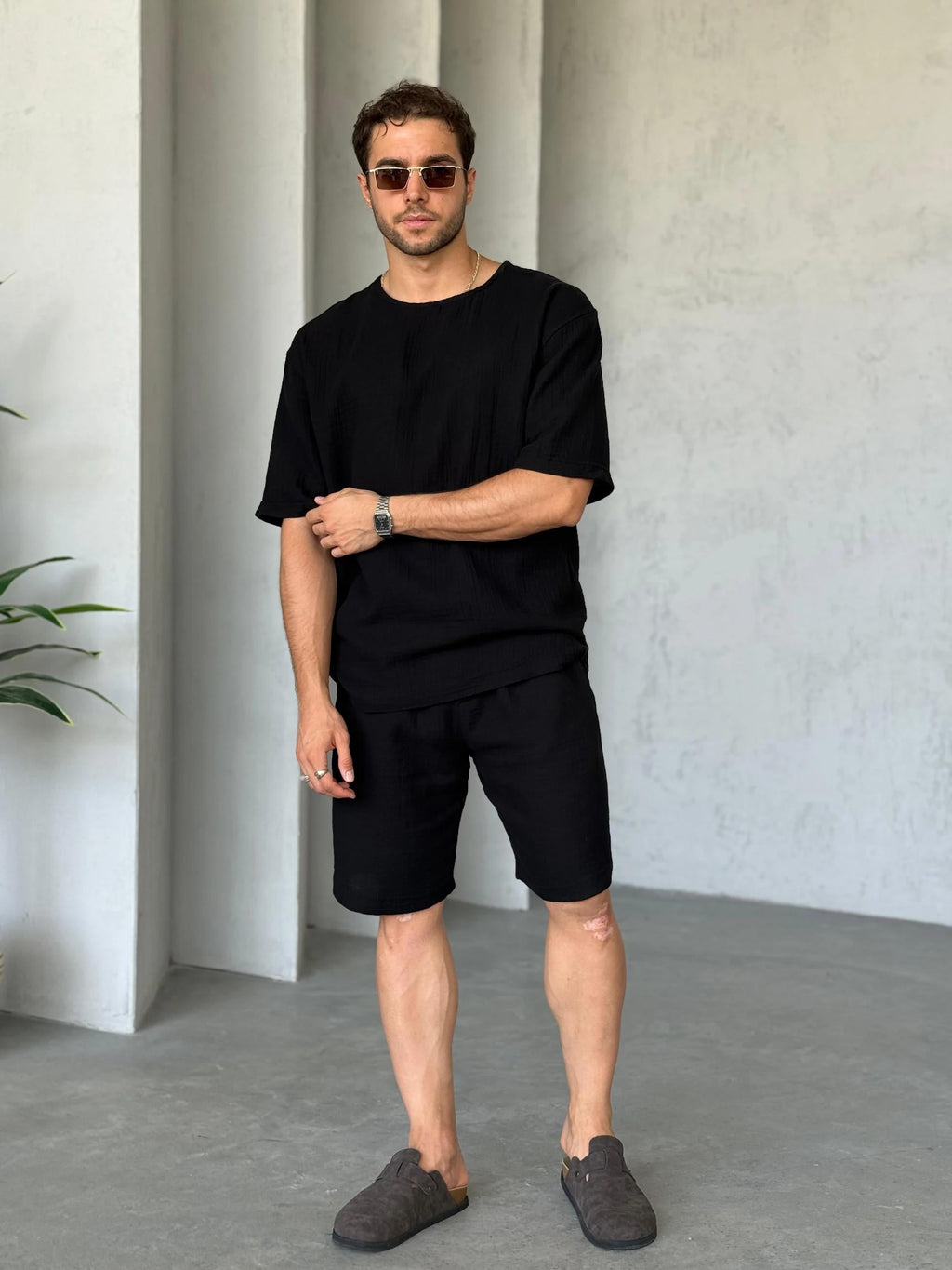 Muslin Short Set – Black | Set.010